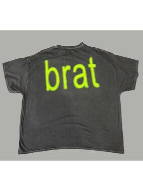 Charli XCX Brat Graphic Tee Black Oversized X-Large 100% Cotton Fun Casual Stree